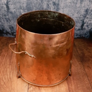 Antique Art Noveau Copper Bin